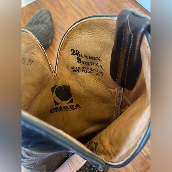 Cuadra Brown Cowboys boots Elephant leather limited edition 1904 western Sz 9.5 - Picture 6 of 11